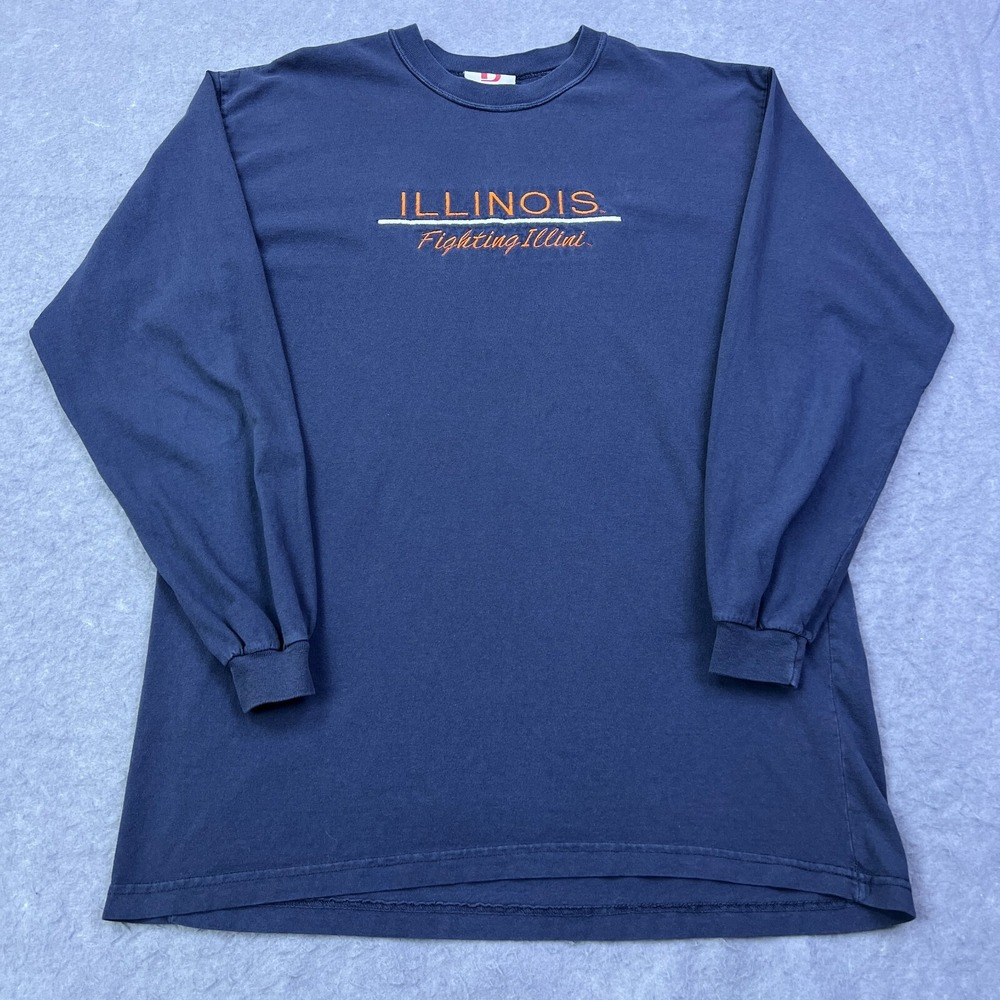 VTG‎ Dodger Illinois Shirt Large University Fighting Illini Long Sleeve USA Made